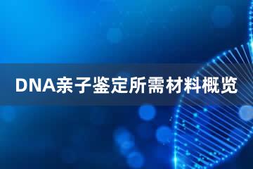 DNA亲子鉴定所需材料概览