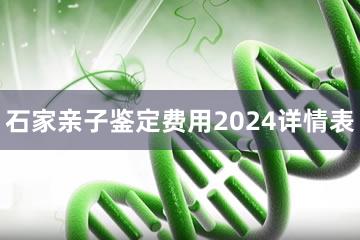 石家亲子鉴定费用2024详情表