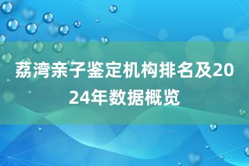 荔湾亲子鉴定机构排名及2024年数据概览