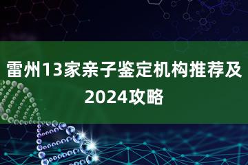 雷州13家亲子鉴定机构推荐及2024攻略