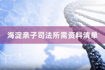 海淀亲子司法所需资料清单