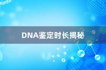 DNA鉴定时长揭秘