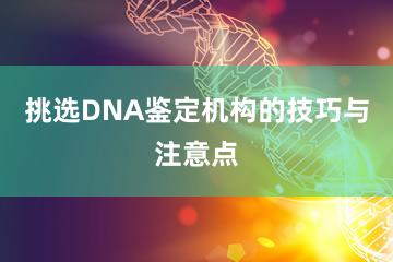 挑选DNA鉴定机构的技巧与注意点